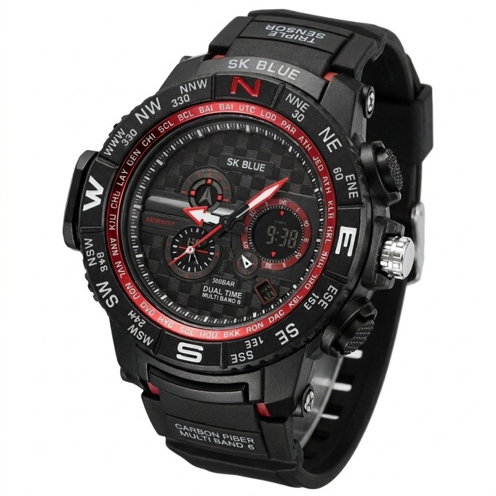 Reloj Shock Digital Led Luminoso Hombre Orientacion +estuche