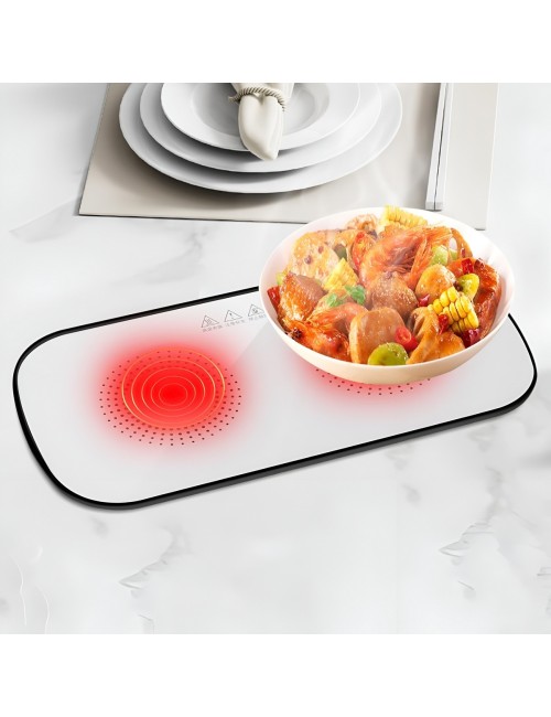 Bandeja Calienta Platos Eléctrica Vidrio Templado 32w