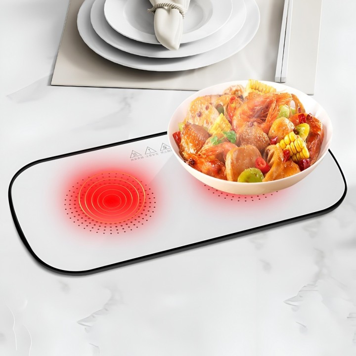 Bandeja Calienta Platos Eléctrica Vidrio Templado 32w
