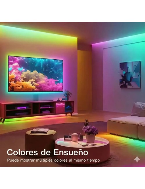 Cinta Neón Led Inteligente Bluetooth App Control Remoto 10m
