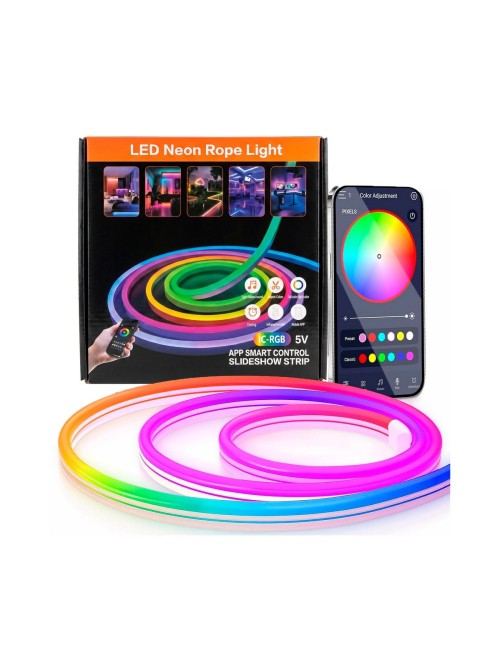 Cinta Neón Led Inteligente Bluetooth App Control Remoto 10m