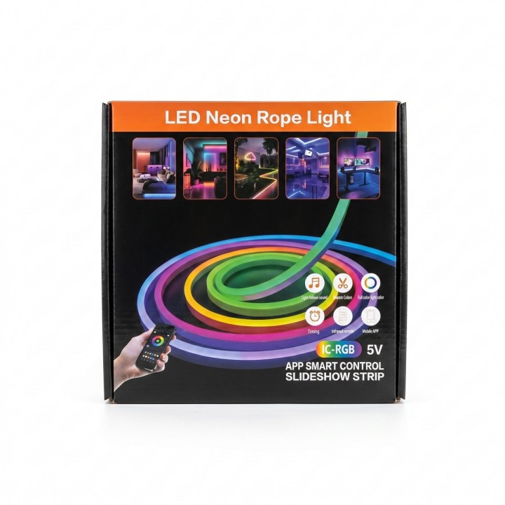 Cinta Neón Led Inteligente Bluetooth App Y Control Remoto 5m