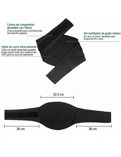 Faja De Gel Terapia Frío Calor Alivio Dolor Lumbar Ajustable