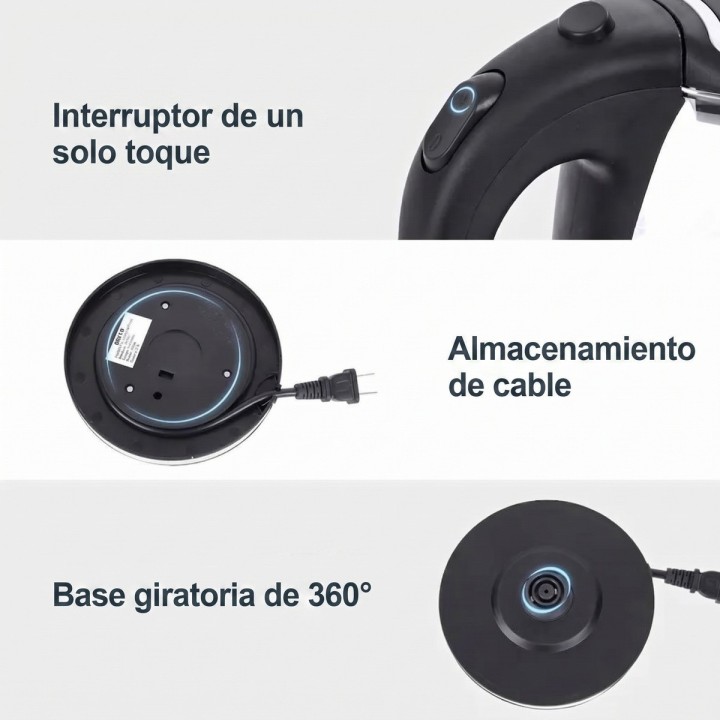 Hervidor Eléctrico Vidrio 2.0l 1500w Led Apagado Automático