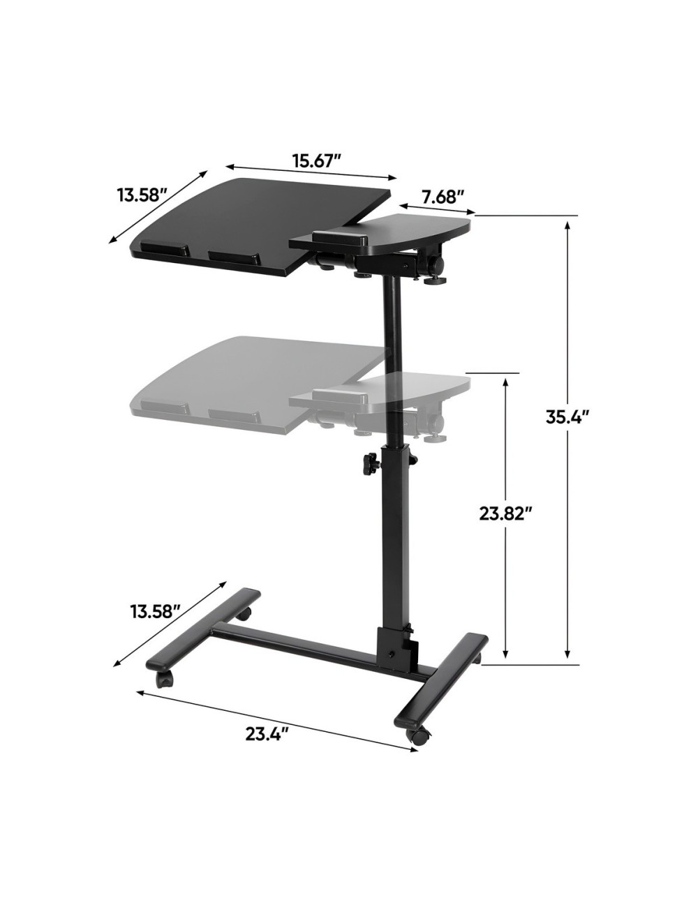 Mesa Laptop Ajustable Altura Inclinable Ruedas Multifuncion