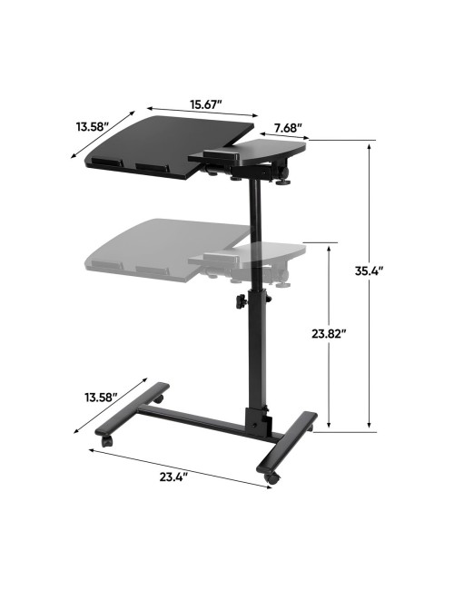Mesa Laptop Ajustable Altura Inclinable Ruedas Multifuncion