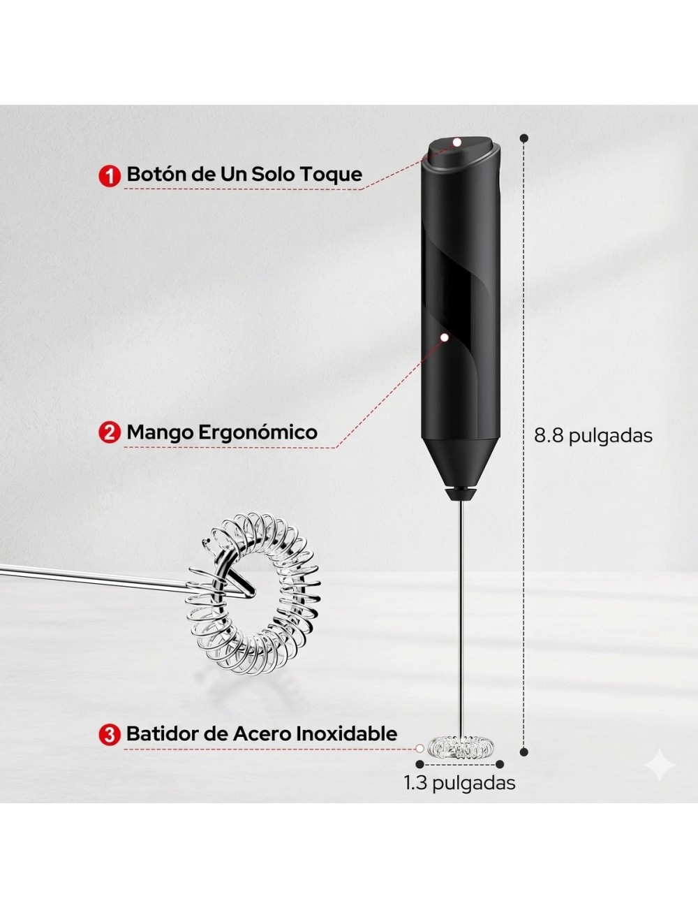 Mezclador Espumador Batidor De Leche Café Capuchino Con Base