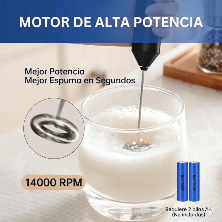Mezclador Espumador Batidor De Leche Café Capuchino Con Base