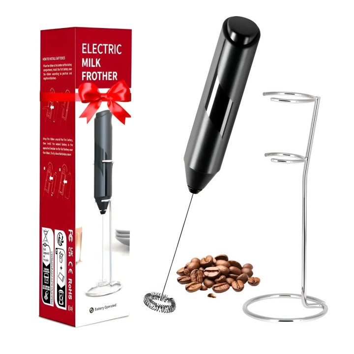 Mezclador Espumador Batidor De Leche Café Capuchino Con Base