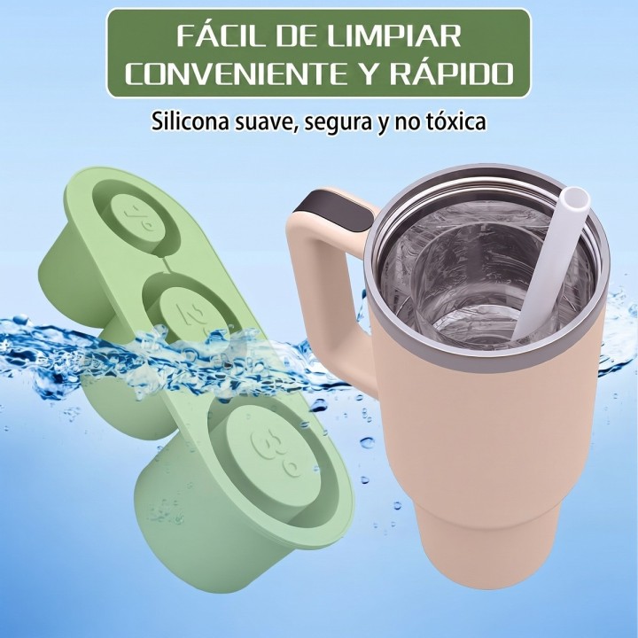Molde Hielo Silicona Para Vasos Stanley 14 20 30oz Con Tapa