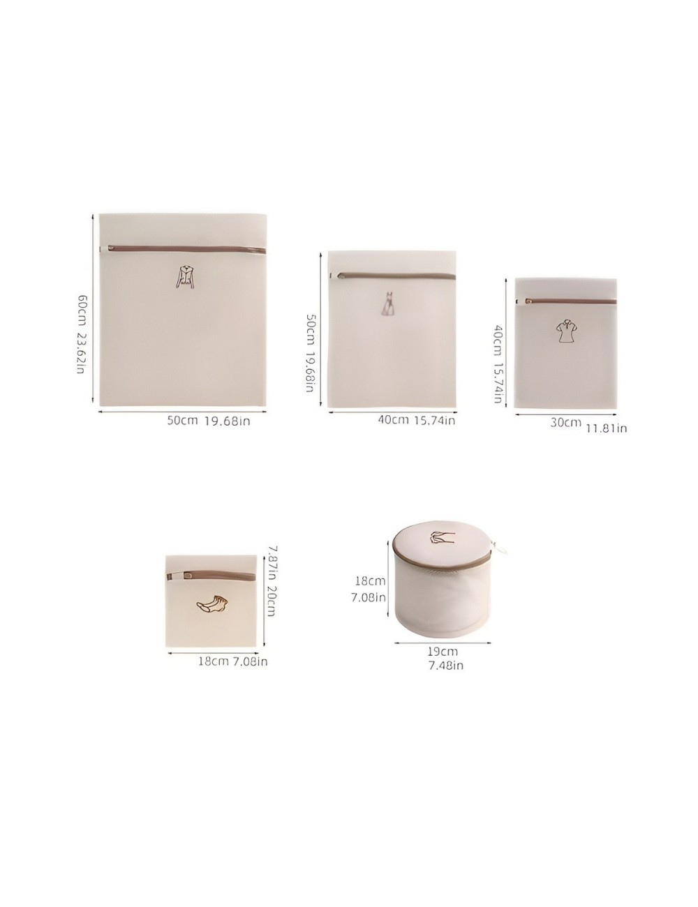 Set 5 Bolsas Malla Lavandería Para Ropa Delicada Y Brasier