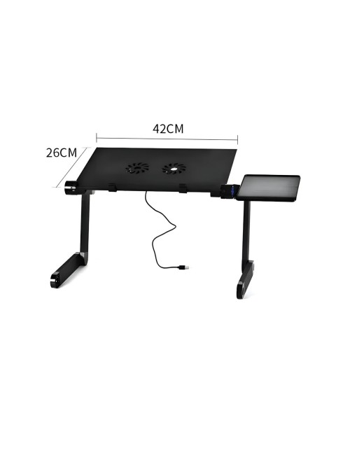 Soporte Plegable Notebook Cama Sofa Ventilador Y Mouse Pad