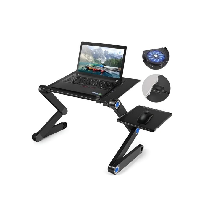 Soporte Plegable Notebook Cama Sofa Ventilador Y Mouse Pad