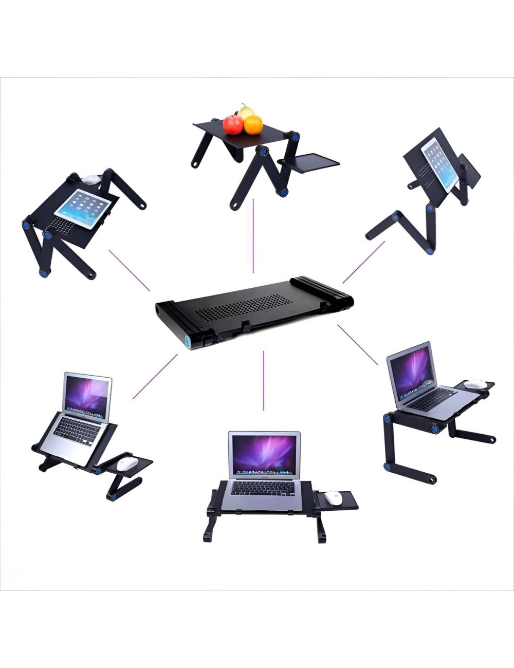 Soporte Plegable Notebook Cama Sofa Ventilador Y Mouse Pad