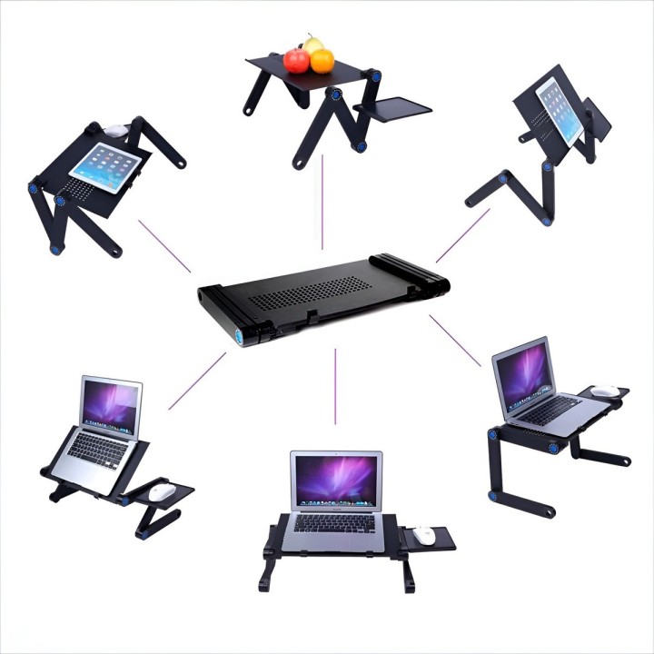 Soporte Plegable Notebook Cama Sofa Ventilador Y Mouse Pad