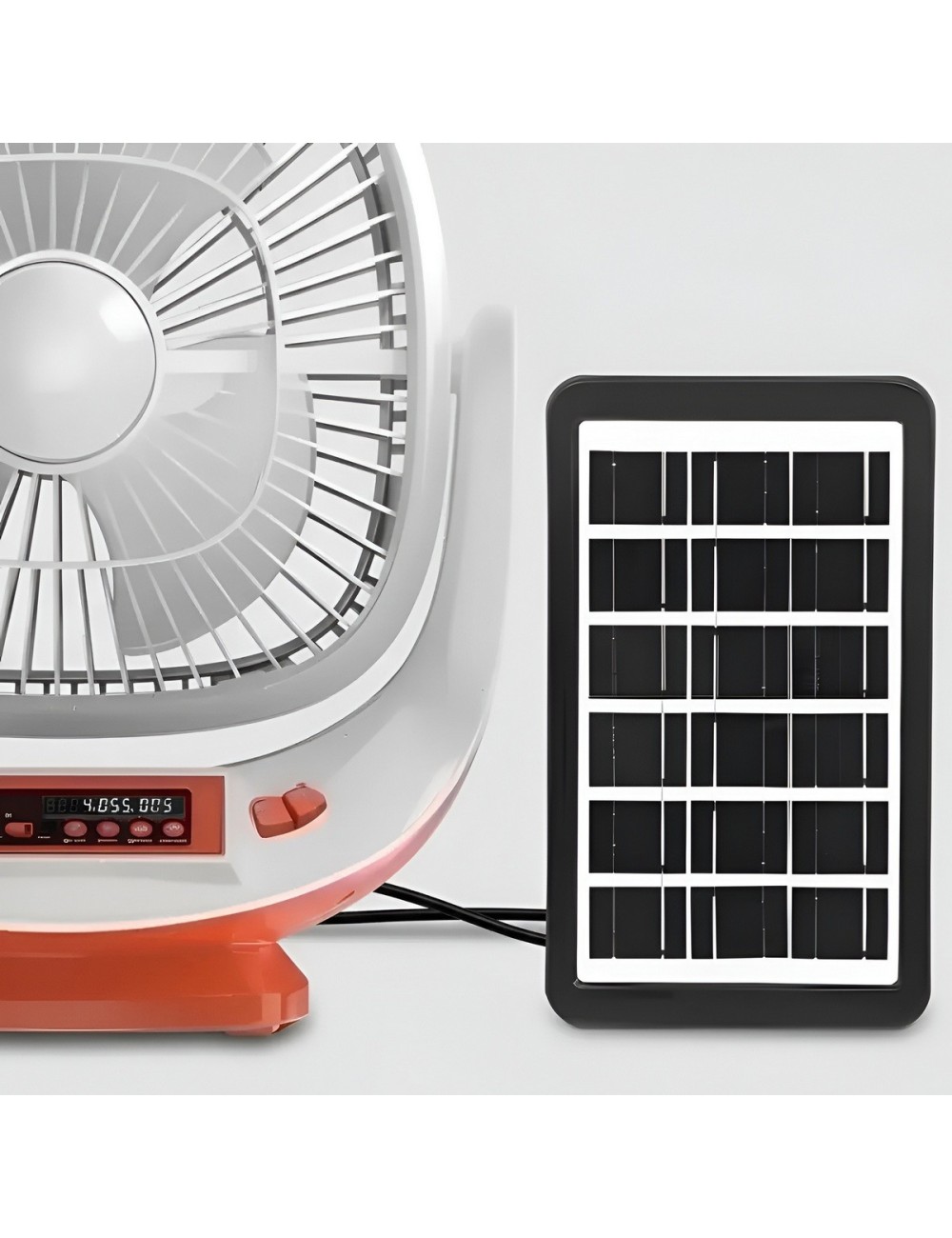 Ventilador Solar Recargable 8p Parlante Bluetooth Y Luces