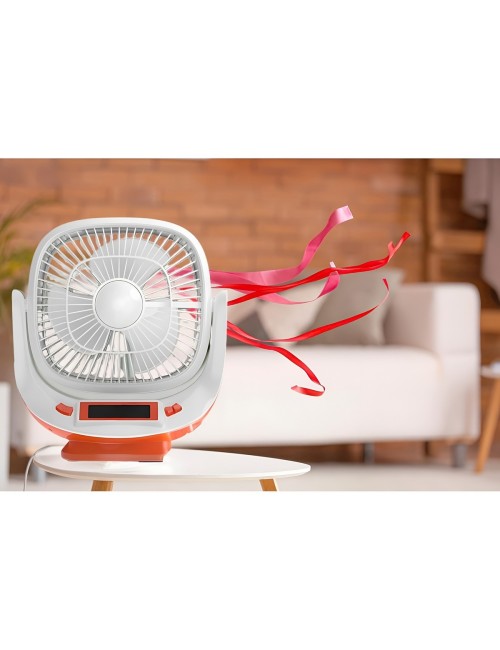 Ventilador Solar Recargable 8p Parlante Bluetooth Y Luces