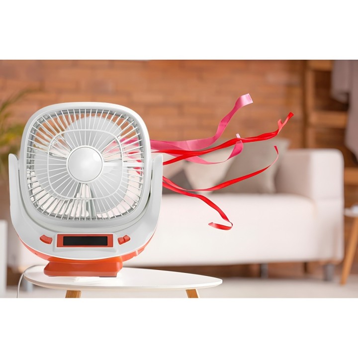 Ventilador Solar Recargable 8p Parlante Bluetooth Y Luces