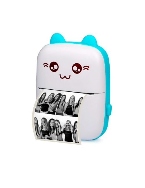Mini Impresora Térmica Portátil Bluetooth Gato 10 Rollos