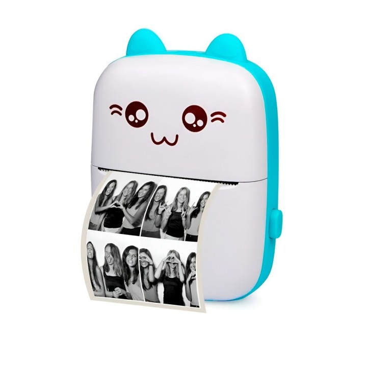 Mini Impresora Térmica Portátil Bluetooth Gato 10 Rollos
