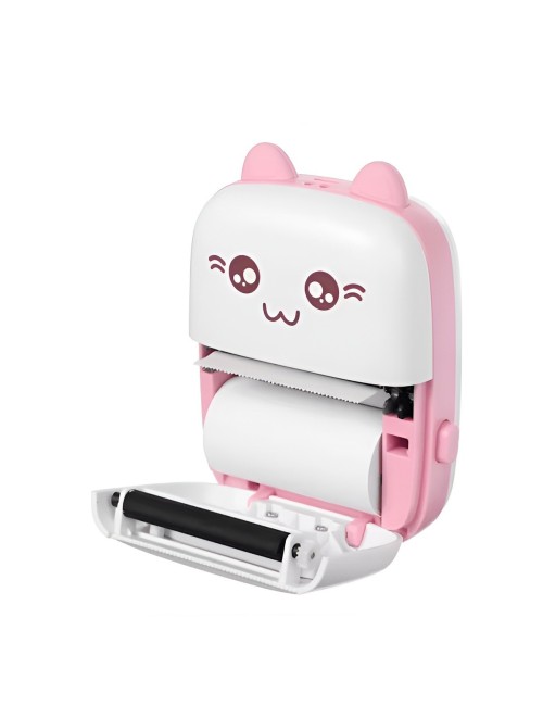 Mini Impresora Térmica Portátil Bluetooth Gato 10 Rollos