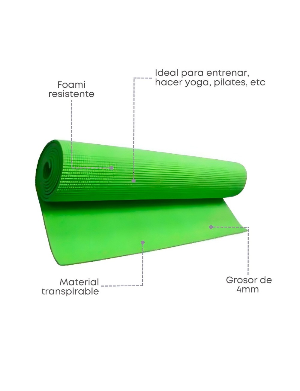 Tapete Yoga Mat Pilates 173x61cm 3mm Antideslizante Unicolor