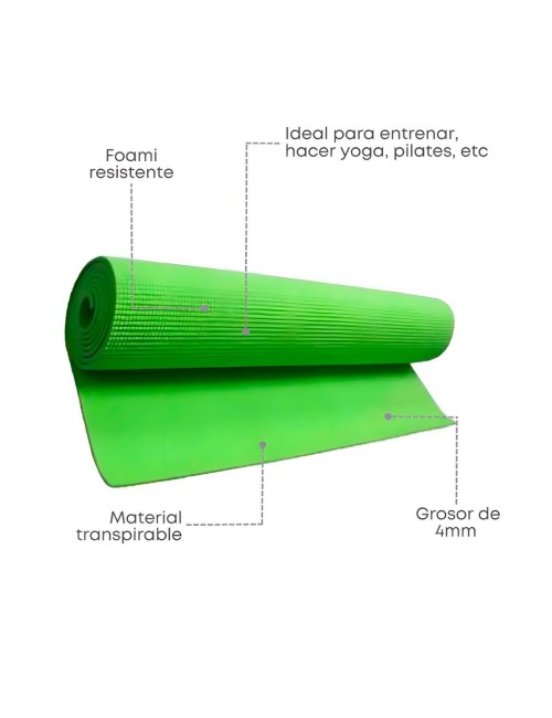 Tapete Yoga Mat Pilates 173x61cm 3mm Antideslizante Unicolor