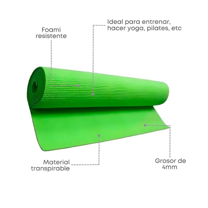 Tapete Yoga Mat Pilates 173x61cm 3mm Antideslizante Unicolor