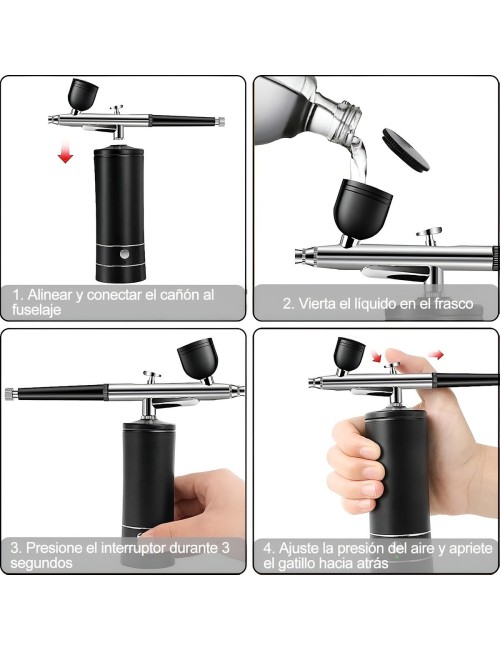 Aerógrafo Inalámbrico Portátil Recargable 32 Psi Multiusos