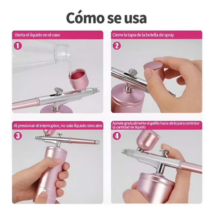 Aerógrafo Inalámbrico Portátil Recargable 32 Psi Multiusos