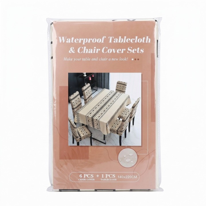 Set Mantel Antimanchas 140x220 + 6 Forros Sillas Elásticos