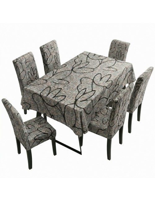 Set Mantel Antimanchas 140x220 + 6 Forros Sillas Elásticos