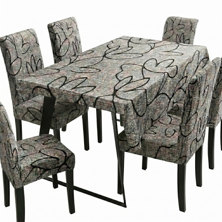 Set Mantel Antimanchas 140x220 + 6 Forros Sillas Elásticos