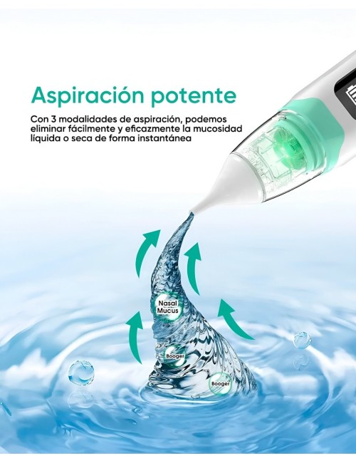 Aspirador Nasal Eléctrico Bebé Recargable 3 Niveles Succión