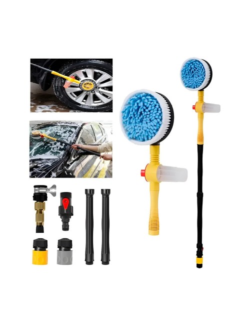 Cepillo Lavado Auto Giratorio 360° Presión Con Dispensador