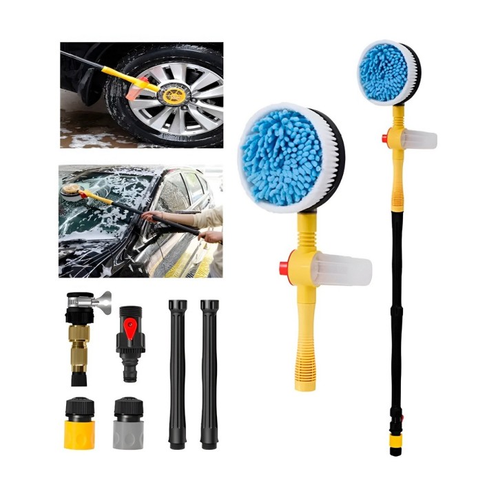 Cepillo Lavado Auto Giratorio 360° Presión Con Dispensador