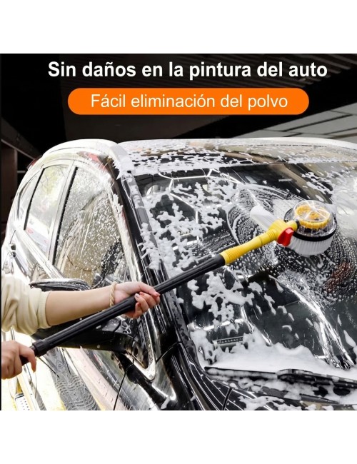 Cepillo Lavado Auto Giratorio 360° Presión Con Dispensador
