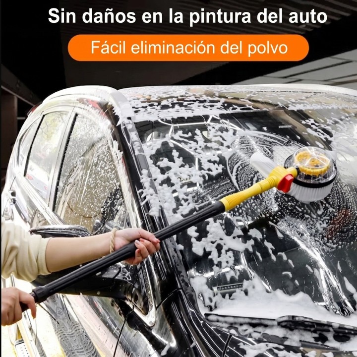 Cepillo Lavado Auto Giratorio 360° Presión Con Dispensador