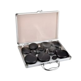Kit 16 Piedras Volcánicas Masaje Spa Maletín Calentador 110v