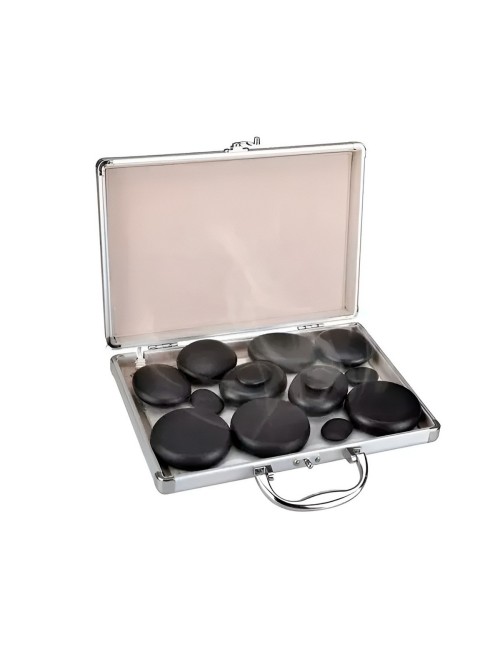 Kit 16 Piedras Volcánicas Masaje Spa Maletín Calentador 110v