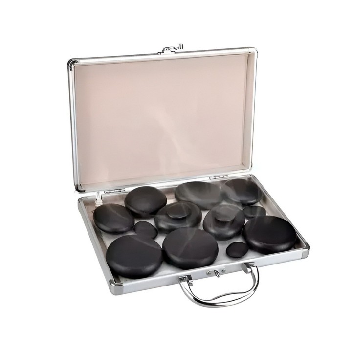 Kit 16 Piedras Volcánicas Masaje Spa Maletín Calentador 110v