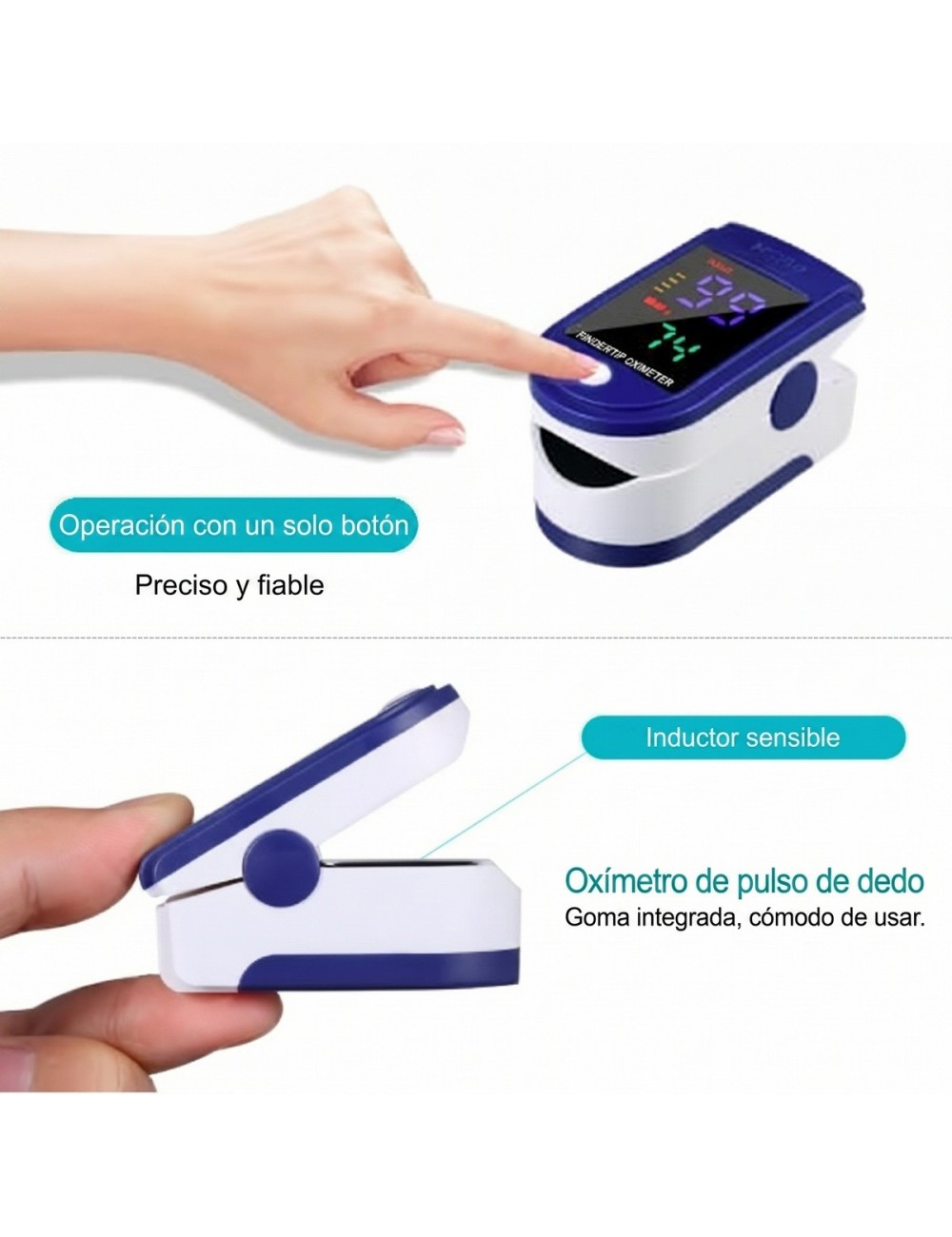 Oxímetro De Pulso Saturómetro Digital De Dedo Pantalla Oled