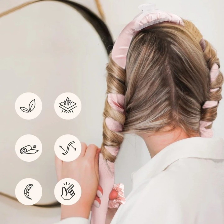 Kit Ondas Sin Calor Rizador Cabello Satin Scrunchies