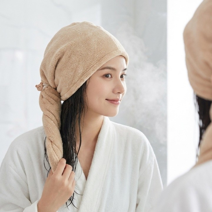 Toalla Turbante Microfibra Secado Rápido Cabello Anti Frizz