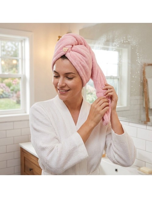 Toalla Turbante Microfibra Secado Rápido Cabello Anti Frizz