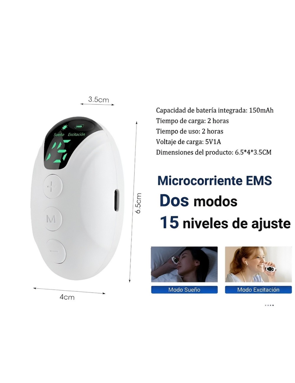 Dispositivo Ayuda Sueño Insomnio Ansiedad Microcorriente Ems