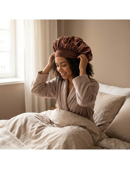 Gorro De Satín Para Dormir Anti Frizz Protección Cabello