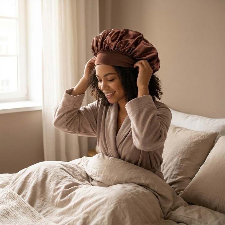 Gorro De Satín Para Dormir Anti Frizz Protección Cabello