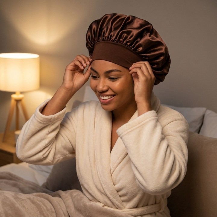 Gorro De Satín Para Dormir Anti Frizz Protección Cabello