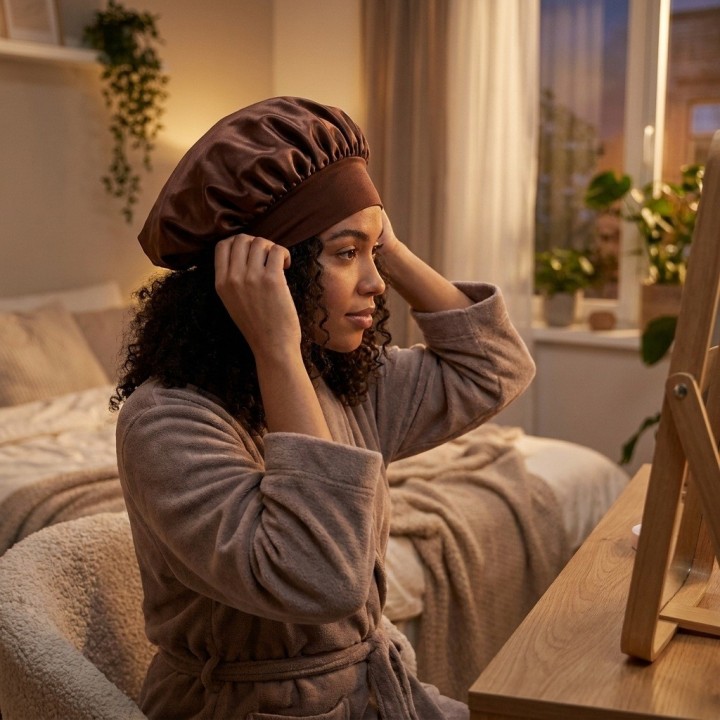 Gorro De Satín Para Dormir Anti Frizz Protección Cabello